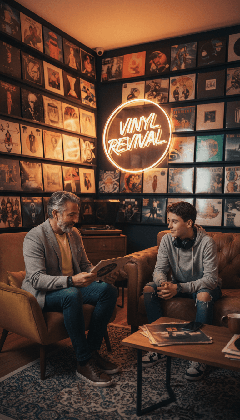Music professional mentoring a teenager about the industry