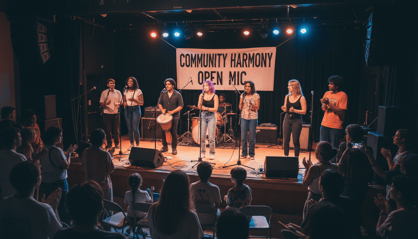 Youth performance on stage at community showcase